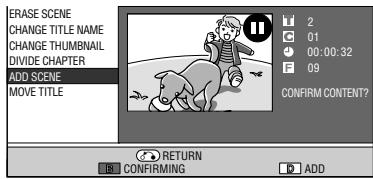 SHARP DV-HR300F - Press SET/ENTER at the end of the scene you want to add. - 1