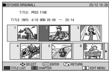 SHARP DV-HR300F - Press /  / to select the title to edit, then press Yellow (D) (EDIT MENU). - 1