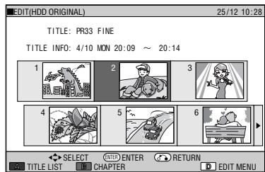SHARP DV-HR300S - Press /  /  / to select the title to edit, then press Yellow (D) (EDIT MENU). - 1