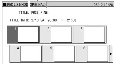 SHARP DV-HR300S - Press REC LIST to display REC LIST (THUMBMAIL). - 1