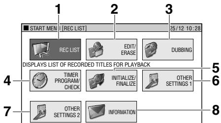 SHARP DV-HR300S - About START MENU - 1
