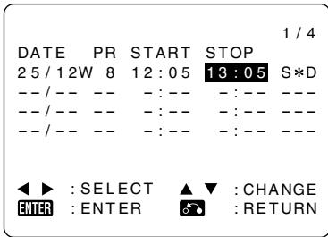 SHARP DV-HR350F - When "M:MANUAL (1\~32)" is selected: - 2