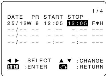 SHARP DV-HR350F - Press ▲/▼ or the Number buttons to enter the start time, hours first, then minutes then press ▶. - 1