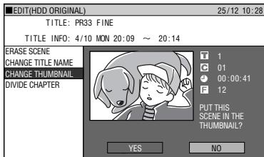 SHARP DV-HR350S - Press SET/ENTER when you reach the scene you want to use as a thumbnail. - 1