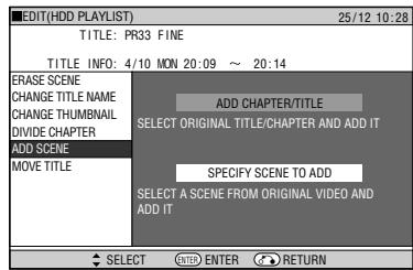 SHARP DV-HR350S - Adding a Title or Chapter - 1