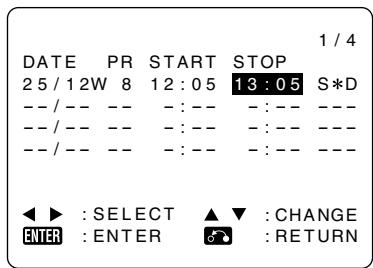 SHARP DV-HR350S - When "M:MANUAL (1~32)" is selected: - 2