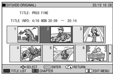 SHARP DV-HR350S - Press /  /  / to select the title to edit, then press Yellow (D) (EDIT MENU). - 1