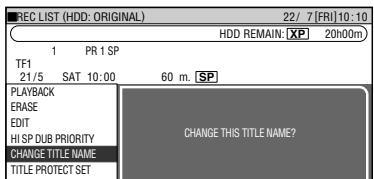 SHARP DV-HR450F - Press / to select "CHANGE TITLE NAME", then press SET/ENTER. - 1
