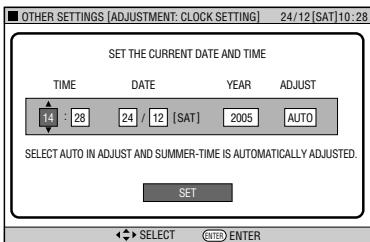 SHARP DV-HR450F - Enter the "TIME" using / . Then press SET/ENTER or to proceed to the next field. - 1