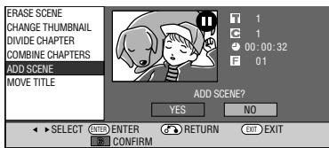 SHARP DV-HR450F - Press SET/ENTER at the end of the scene you want to add. - 1