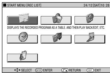 SHARP DV-HR450F - Press START MENU to display the "START MENU" screen. - 1