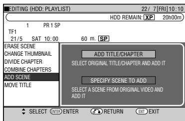 SHARP DV-HR450F - Specifying and Adding a Scene - 1