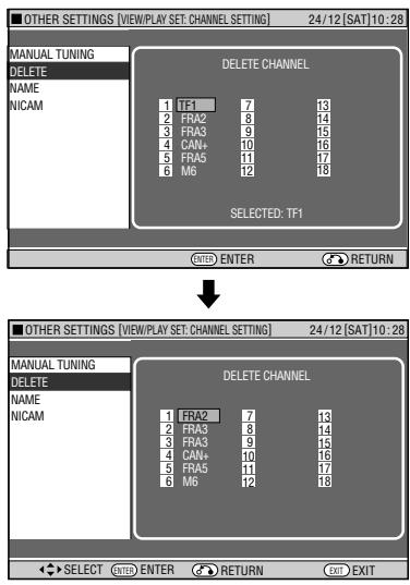 SHARP DV-HR450F - Deleting Channels - 1