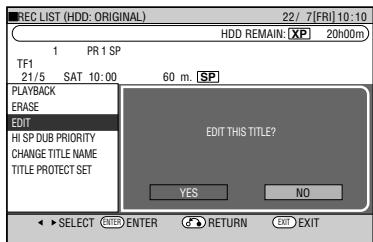 SHARP DV-HR450F - Press / to select "EDIT", then press SET/ENTER. - 1