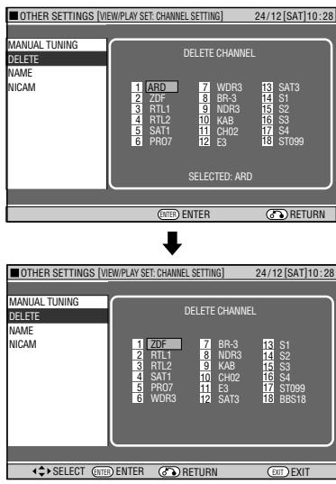 SHARP DV-HR450S - Deleting Channels - 1