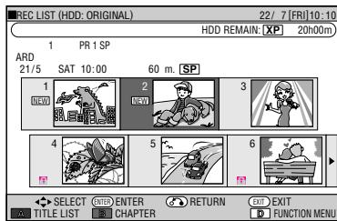 SHARP DV-HR450S - Press /  /  / to select the title to edit, then press Blue (D) (FUNCTION MENU). - 1