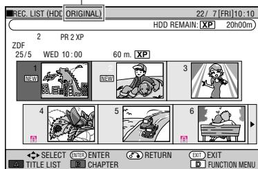 SHARP DV-HR450S - Press REC LIST to display "REC LIST (THUMBMAIL)". - 1