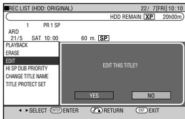 SHARP DV-HR450S - Press / to select "EDIT", then press SET/ENTER. - 1