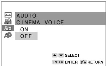 SHARP DV-NC65S - Setting the CINEMA VOICE - 1