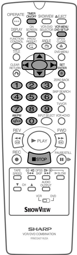 SHARP DV-NC65S - Setting a Recording - 3