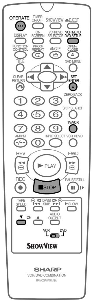 SHARP DV-NC65S - Selecting the Output From the VCR - 2