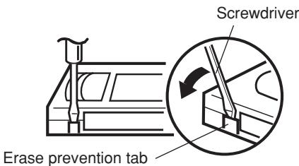 Erase prevention tab Screwdriver