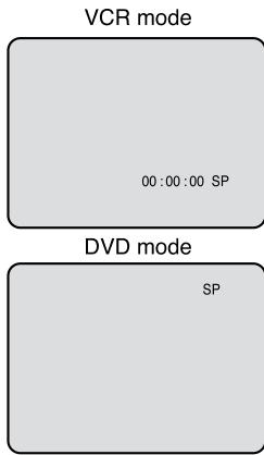 VCR mode 00:00:00 SP DVD mode SP
