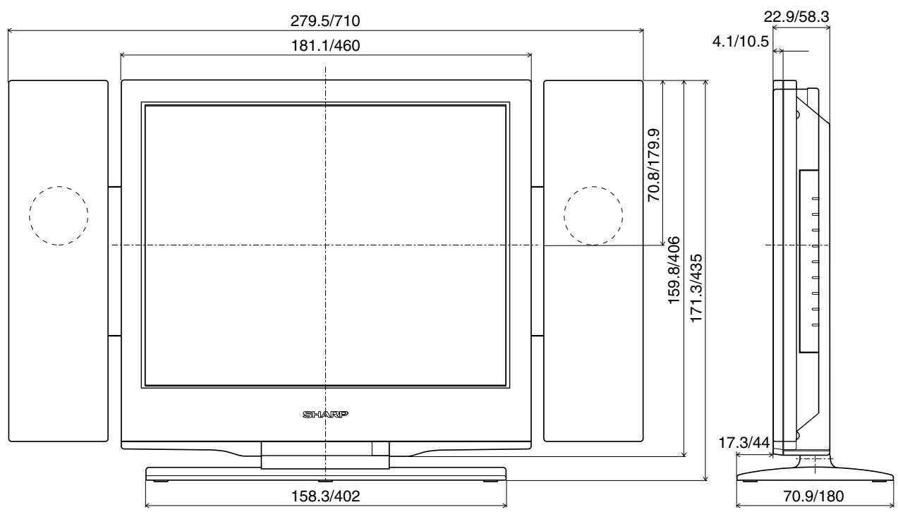 SHARP LC-20A2E - Dimensional Drawings - 1