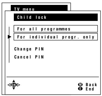 SHARP LC-20A2E - To set a Child Lock for individual programmes without time limit - 1