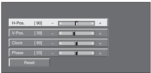 H-Pos. [90] - + V-Pos. [39] - + Clock [90] - + Phase [20] - + Reset