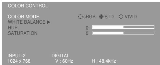 SHARP LL-T1620 - Menu COLOR CONTLOR - 1