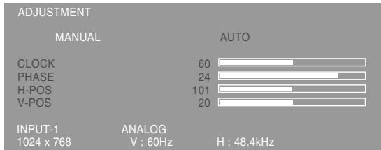 SHARP LL-T1620 - Menu ADJUSTMENT - 1