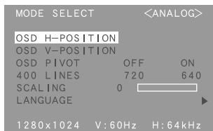 SHARP LL-T1820-B - Menu MODE SELECT - 1