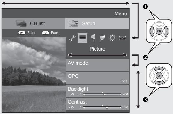 SHARP LC-46LE810E - Selecting in the Menu - 1