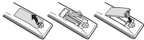 SHARP LC-46LE820E - Inserting the batteries - 1