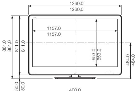 SHARP LC-46LE820E - Dimensional drawings - 1