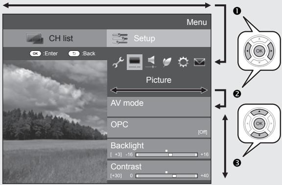 SHARP LC-46LE820E - Selecting in the Menu - 1
