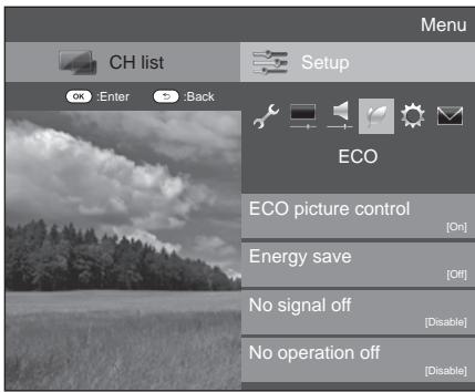 SHARP LC-LU820E - Power save settings - 1
