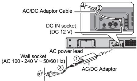 SHARP HT-SB300 - ■ Using with the AC/DC adaptor - 1