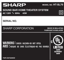 SHARP HT-SL70 - Subwoofer - 3