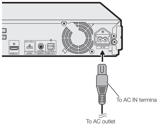 SHARP BD-HP50U - Connecting the Power Cord - 1