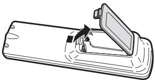 SHARP BD-HP22S - Insertion des piles dans la télécommande - 1