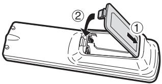 SHARP BD-HP22S - Insertion des piles dans la télécommande - 3