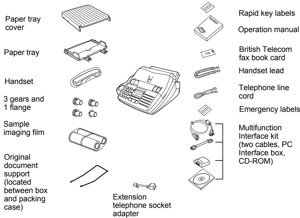 SHARP FO-1660M - Unpacking Checklist - 1