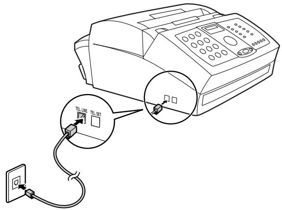 SHARP FO-3150 - Connecting the telephone line cord - 1