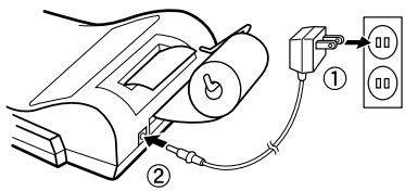 SHARP EL-1801C - HOW TO CONNECT THE AC ADAPTOR (OPTION) - 1