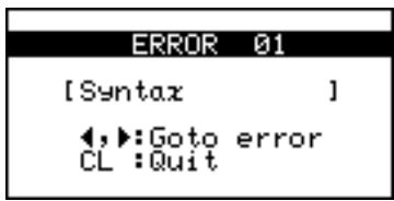 SHARP EL-9900 - Error Messages - 2