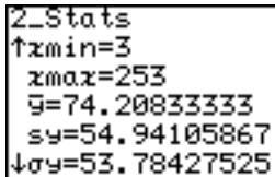 SHARP EL-9900 - Statistical evaluations available under the C CALC menu - 3