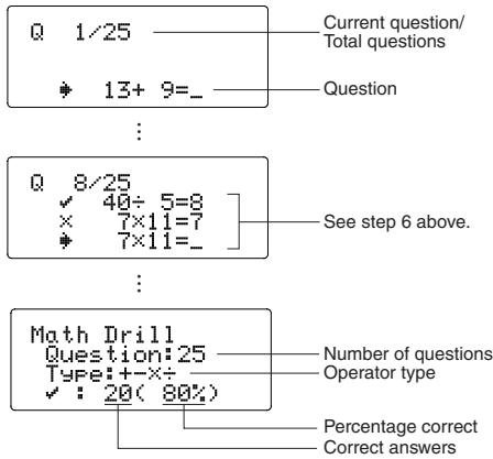 SHARP EL-W506/W516/W546 - Using Math Drill and × Table - 1