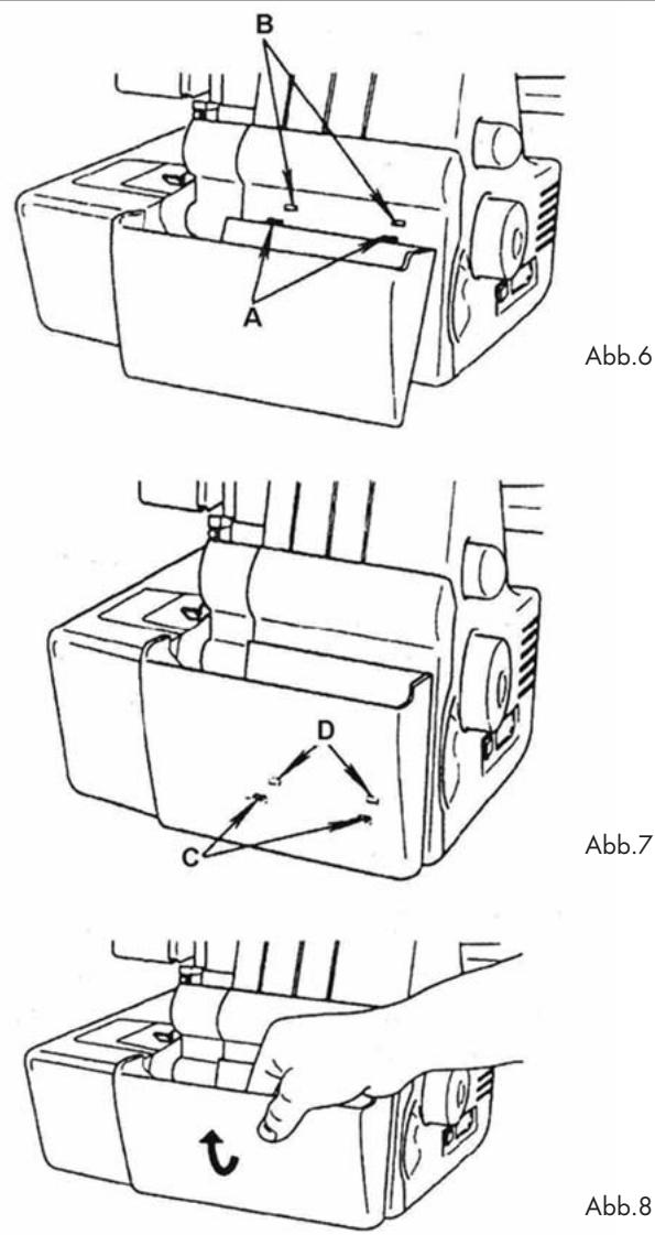 SILVERCREST SON 90 A1 OVERLOCK SEWING MACHINE - Anbringen des Abfallbehälters - 2